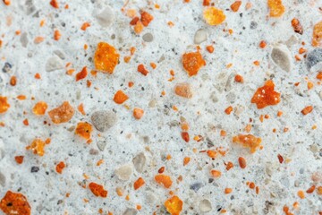 Abstract Concrete Texture: White Gray Quartz with Orange Accents