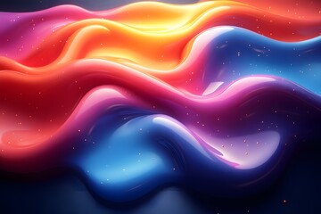 Obraz premium Vibrant Abstract Fluid Art in Bold Color Waves for Creative Design and Modern Decor