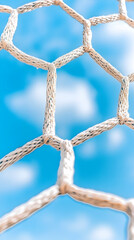 White net against bright blue sky