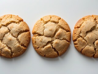 Three sugar cookies on white background