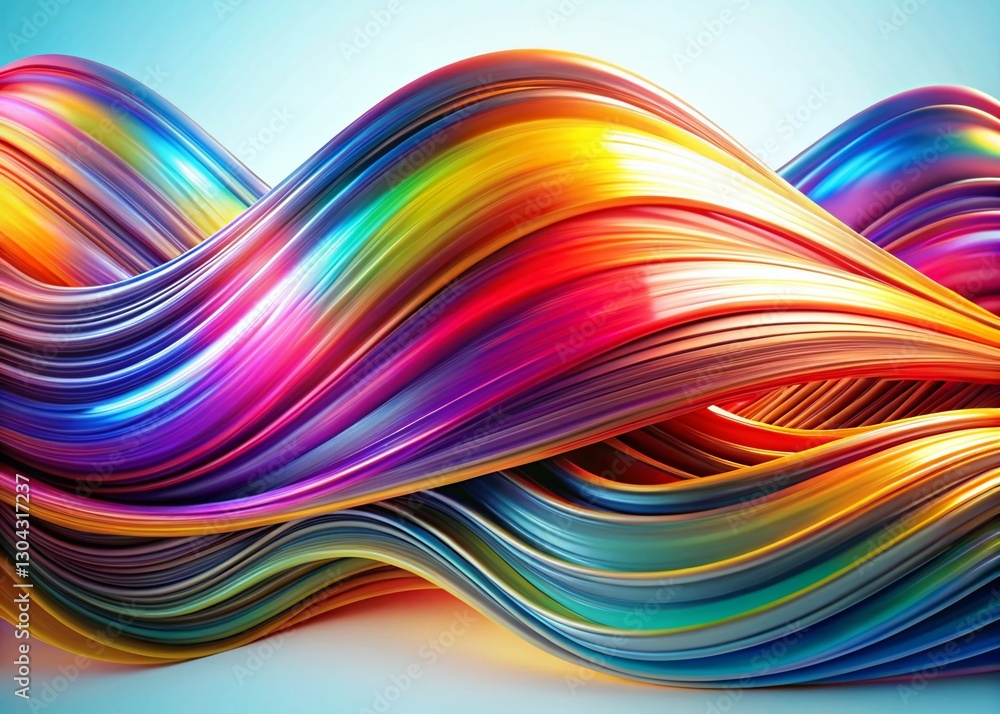 Poster abstract digital wave: flowing data stream, futuristic technology background