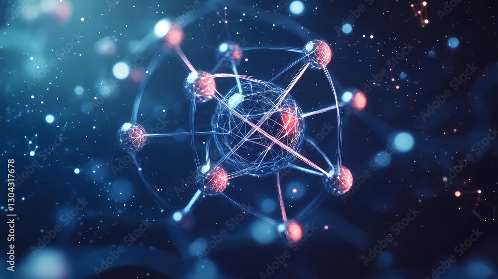 Poster molecular model with network structure