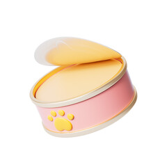 3d rendering cartoon pet food can