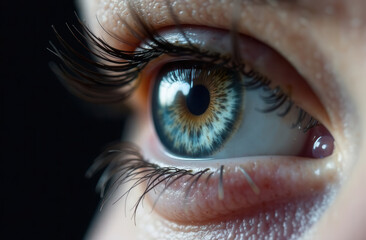 Fototapeta premium Human eye looking up, macro.