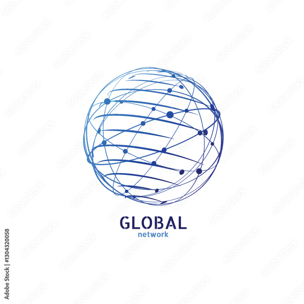 Canvas Prints global network logo. connection minimal design. vector illustration