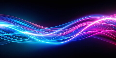 Fototapeta premium Abstract Glowing Lines: Bright Blue and Purple Energy Design
