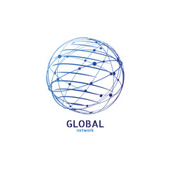 Global network logo. Connection minimal design. Vector illustration