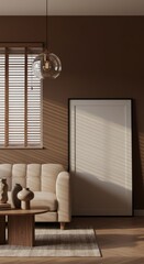 Fototapeta premium Cozy Minimalist Living Space with Earthy Tones
