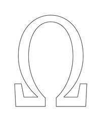 Omega icon with thin outline