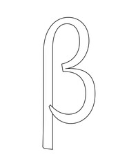 Obraz premium Beta icon with thin outline
