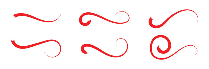 Swoosh, swash underline stroke set. Hand drawn swirl swoosh underline calligraphic element. Vector illustration. Vector stroke line lettering underlines collection in eps 10.