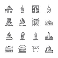 A collection of buildings and landmarks from around the world