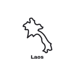 A map of Laos is drawn in black