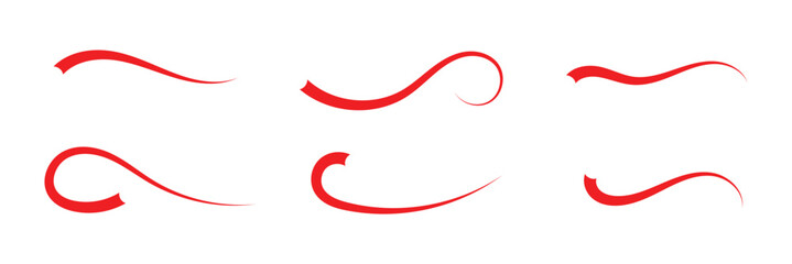 Swoosh and swash tails collection. Swooshes text tail for baseball design. Sports swash underline shapes set in retro style. Swish typography font element for athletics, baseball, football in eps 10.