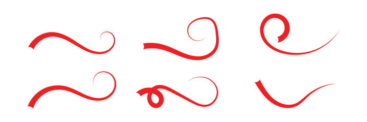 Swoosh and swash tails collection. Swooshes text tail for baseball design. Sports swash underline shapes set in retro style. Swish typography font element for athletics, baseball, football in eps 10.