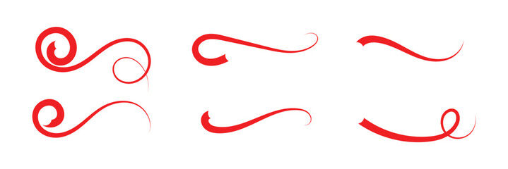 Swoosh and swash tails collection. Swooshes text tail for baseball design. Sports swash underline shapes set in retro style. Swish typography font element for athletics, baseball, football in eps 10.