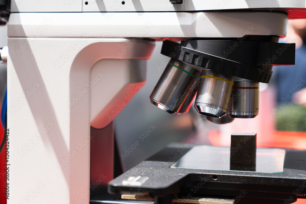 Poster optic machine for precise measurement of part size and quality evaluation. smart factory