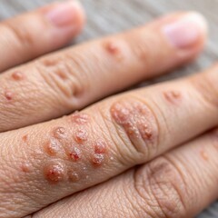 Close-Up of Warts on Human Fingers