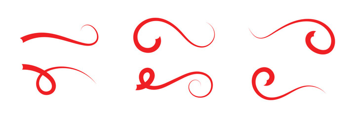 Swoosh and swash tails collection. Swooshes text tail for baseball design. Sports swash underline shapes set in retro style. Swish typography font element for athletics, baseball, football in eps 10.