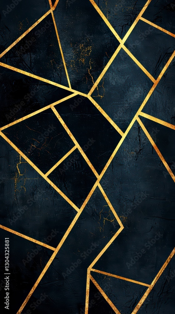 Poster elegant geometric pattern: a sophisticated mosaic of intersecting lines and shapes creating a dynami