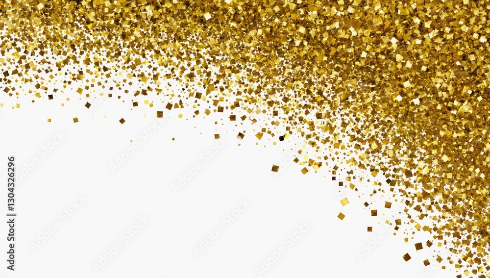 Poster golden glitter cascade: a mesmerizing cascade of golden glitter particles creating a luxurious and c