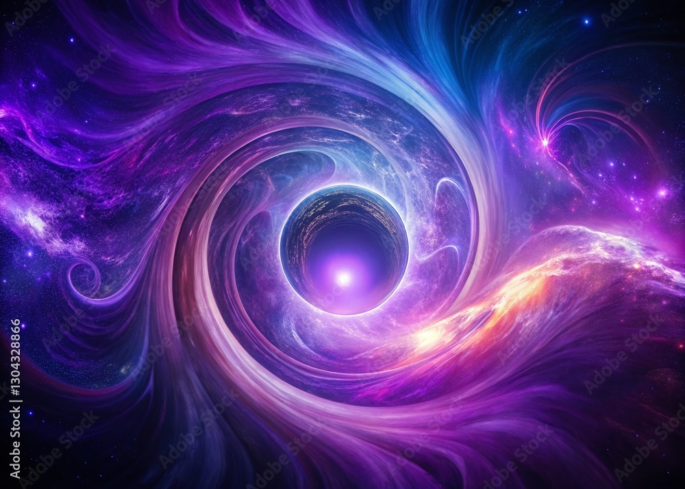 Poster abstract purple swirl background with copy space for text or logo - glowing circle design