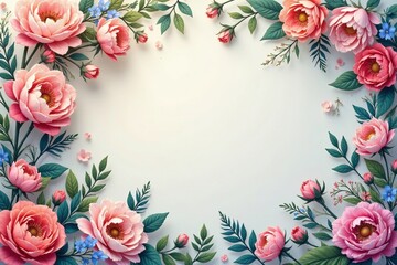 Fototapeta premium Intricate floral design in pastel colors, perfect for background or print, colorful, abstract, feminine