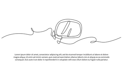 Continuous one line design of car side mirror. Minimalist style vector illustration on white background.