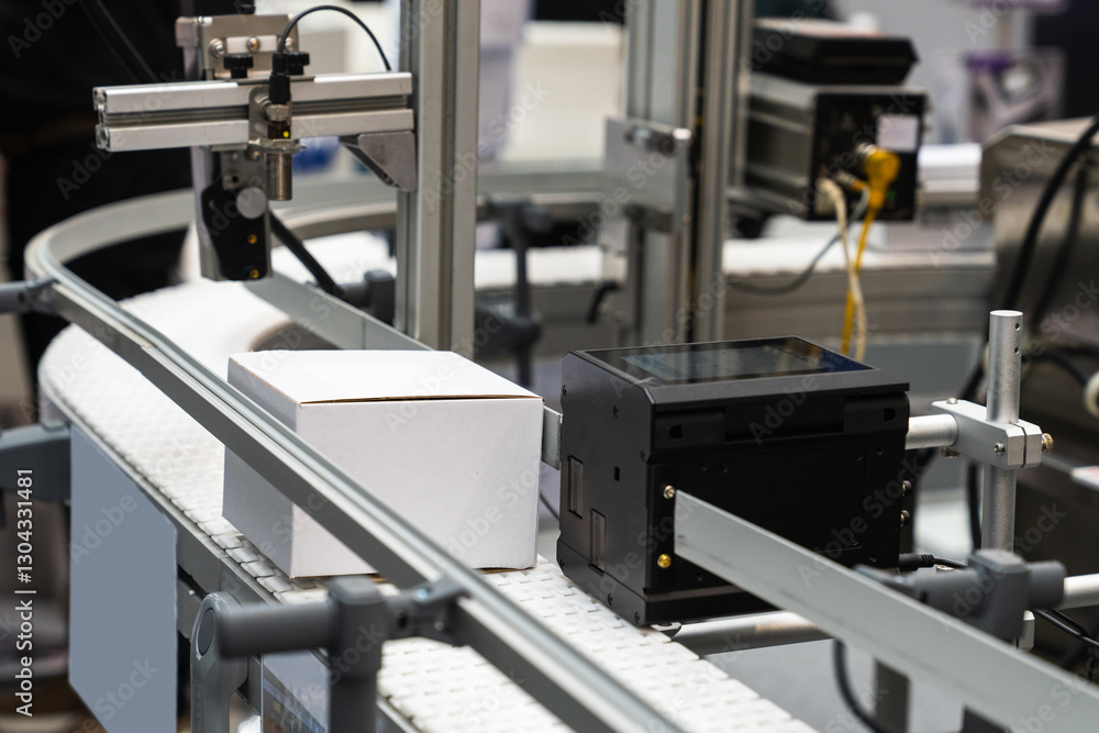 Poster machine for labeling barcodes on boxes