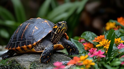 Fototapeta premium Colorful Turtle in Garden