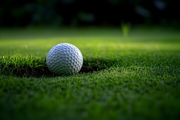 Obraz premium Isolated image of a golf ball positioned on the ground against a plain background