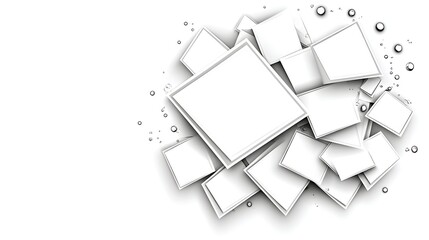 Abstract White Square Frames Background Modern Geometric Design Clean Minimalist Style Overlay for