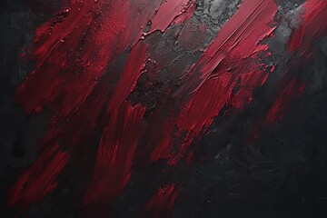Vivid Red Strokes Dance on a Deep Dark Canvas Igniting Emotions Within the Viewer. Generative AI
