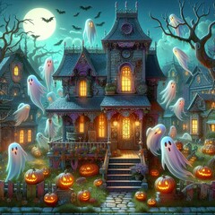 A haunted yet whimsical ghost town where the spirits are friendly and love to dance