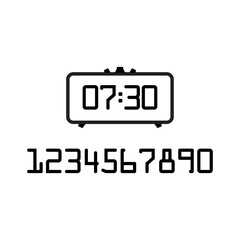 digital clock on white background	