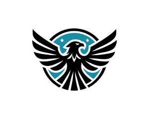 Eagle bird logo design icon symbol vector illustration. Eagle silhouette icon logo vector template.