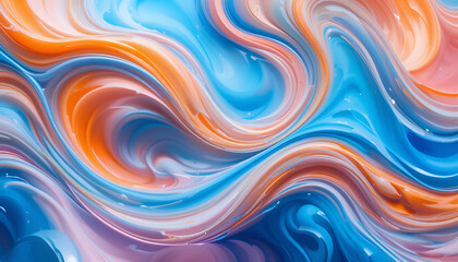 Fototapeta premium Modern colorful flow poster. Wave Liquid shape color isolated on transparent background 