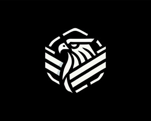 Eagle bird logo design icon symbol vector illustration.