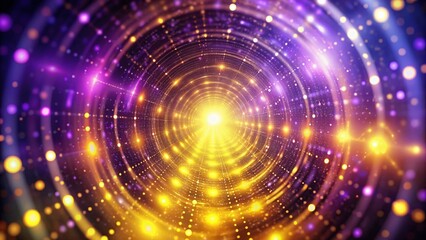 Abstract Yellow Purple Gradient Tunnel Loop Animation Background - Bokeh Effect Stock Photo