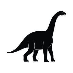 Silhouette of a Brachiosaurus Dinosaur Illustration