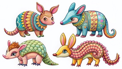 Adorable Aardvark, Alpaca, Armadillo Coloring Pages: Fun Animal Illustrations for Kids