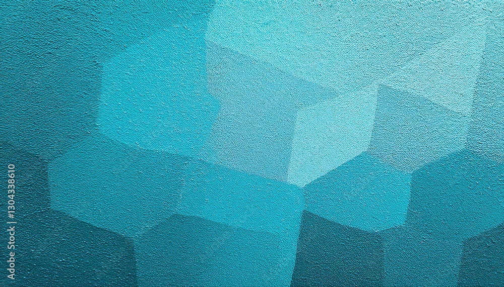 Poster textured turquoise wall with diagonal light and shadow contrast, abstract urban background for modern design and branding

