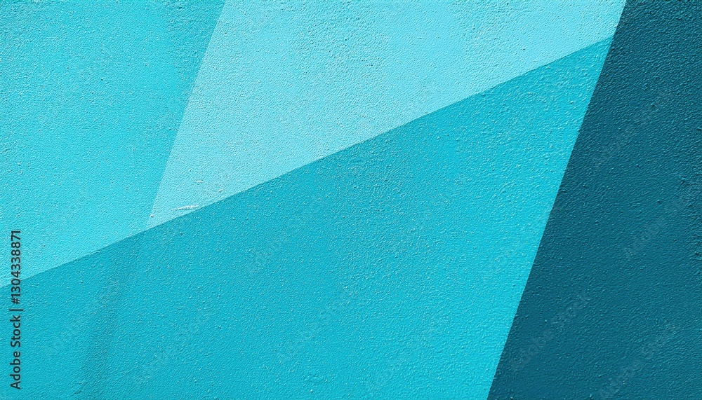 Poster textured turquoise wall with diagonal light and shadow contrast, abstract urban background for moder