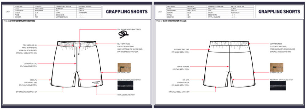 Sports Shorts clothing technical tech pack.