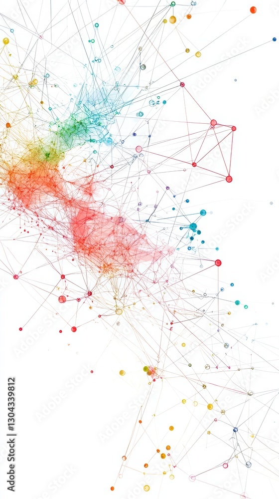 Aufkleber data connectivity: a captivating digital abstract showcases the intricate beauty of interconnected d