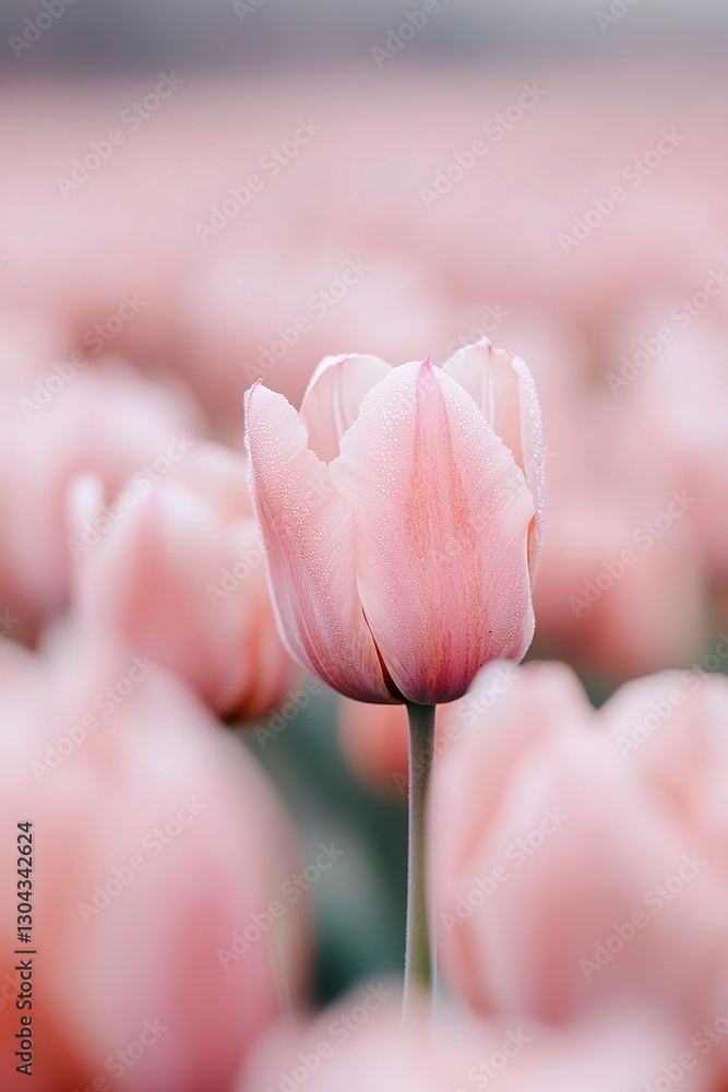 Aufkleber vibrant tulip fields stretch endlessly, creating a breathtaking view enhanced by soft-focus golden h