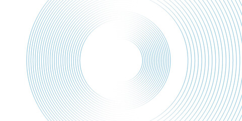 Abstract blue circle lines on white background. Geometric stripe line art design. Modern gradient lines pattern. Futuristic technology concept. Suit for website, banner, presentation, brochure, cover