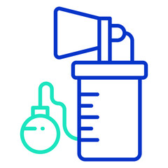 breast pump outline dual color icon