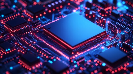 Fototapeta premium Close-up of Electronics on Circuit Board