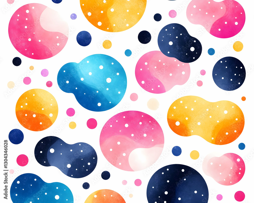 Poster colorful abstract blobs on white